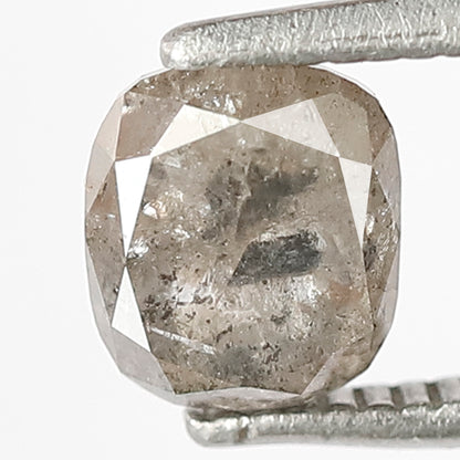 1.13 CT Cushion Cut Diamond 6.2 MM Loose Natural Grey Black Color Diamond Earth Mined Salt and Pepper Diamond Engagement Ring