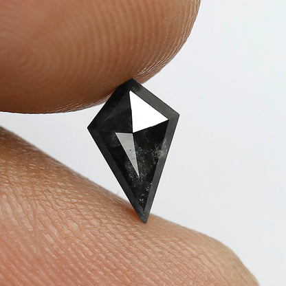0.71 CT Kite Shape Conflict Free Loose Diamond, 8.50 x 5.20 mm Natural Gray Black Salt and Pepper Diamond For Wedding Band and Jewelry