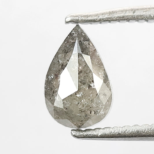 0.81 Ct Pear Shape Gray Black Salt & Pepper Diamond | Natural Earth Mined Loose Diamond for Jewelry
