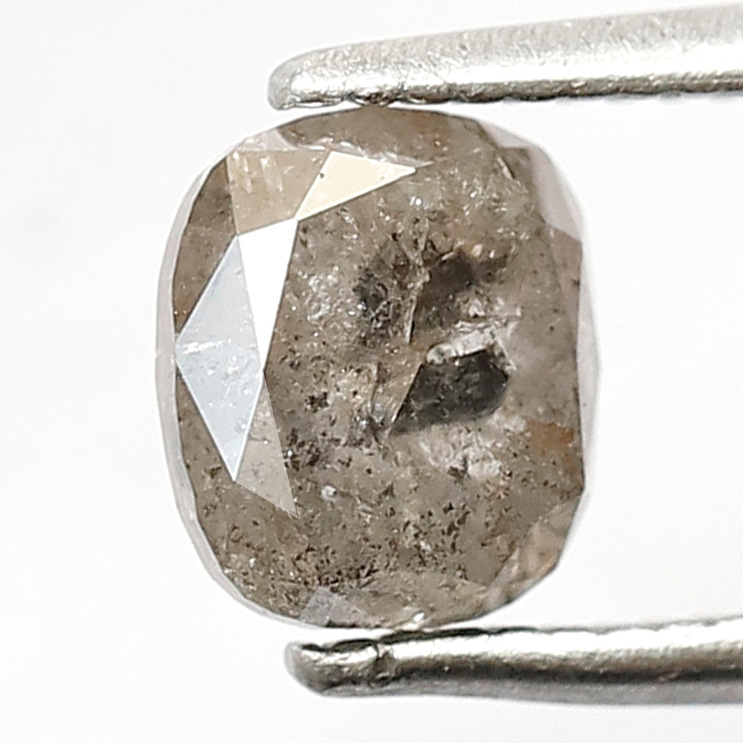 1.13 CT Cushion Cut Diamond 6.2 MM Loose Natural Grey Black Color Diamond Earth Mined Salt and Pepper Diamond Engagement Ring