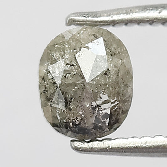 0.70 Ct Oval Shape Gray Black Salt & Pepper Diamond | Natural Loose Diamond for Handmade Jewelry