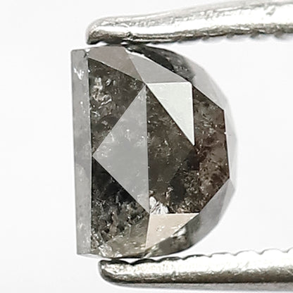 0.77 CT Unique Half Moon Shape Diamond Loose Natural Grey Black Color 4.2 MM Ethically Sourced Salt and Pepper Diamond Ring