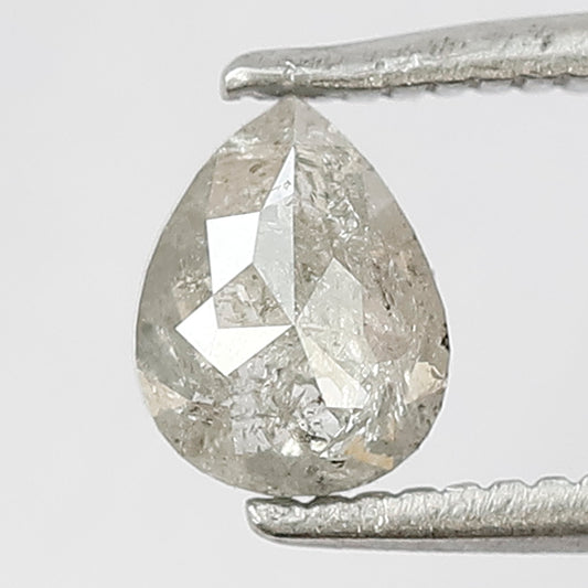 0.54 CT Pear Shape Salt and Pepper Diamond 5.80 MM Natural Gray Black Loose Diamond