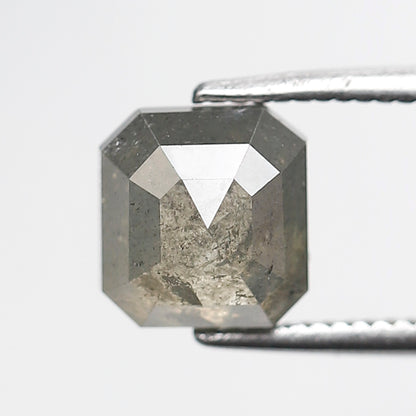 1.87 CT Asscher cut Salt and Pepper Loose Diamond, 6.70 x 6.40 mm Natural Grayish Diamond