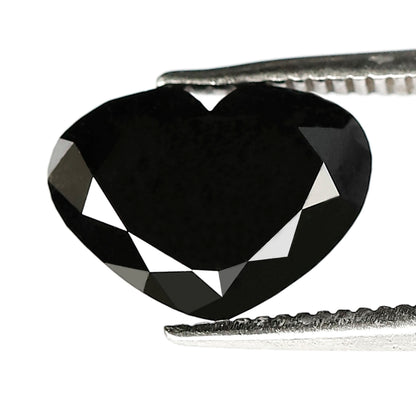 3.06 CT 7.60 MM Heart Shaped Black Diamonds AAA Quality Loose Diamond Heart Cut Engagement Ring