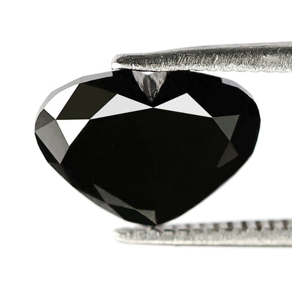 3.06 CT 7.60 MM Heart Shaped Black Diamonds AAA Quality Loose Diamond Heart Cut Engagement Ring