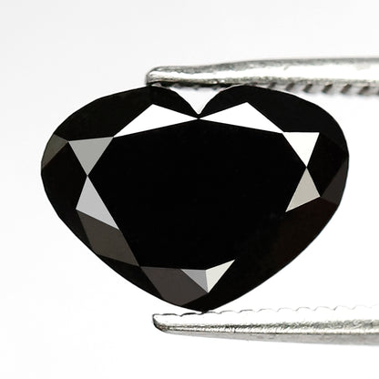 3.06 CT 7.60 MM Heart Shaped Black Diamonds AAA Quality Loose Diamond Heart Cut Engagement Ring
