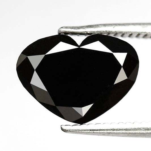3.06 CT 7.60 MM Heart Shaped Black Diamonds AAA Quality Loose Diamond Heart Cut Engagement Ring