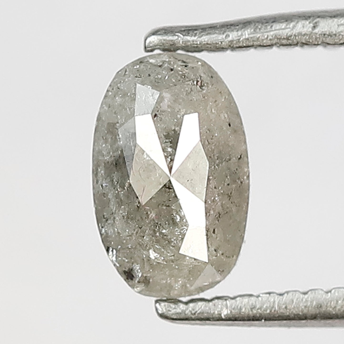 0.83 Ct Oval Shape Gray Black Salt & Pepper Diamond | Natural Loose Diamond for Handmade Jewelry