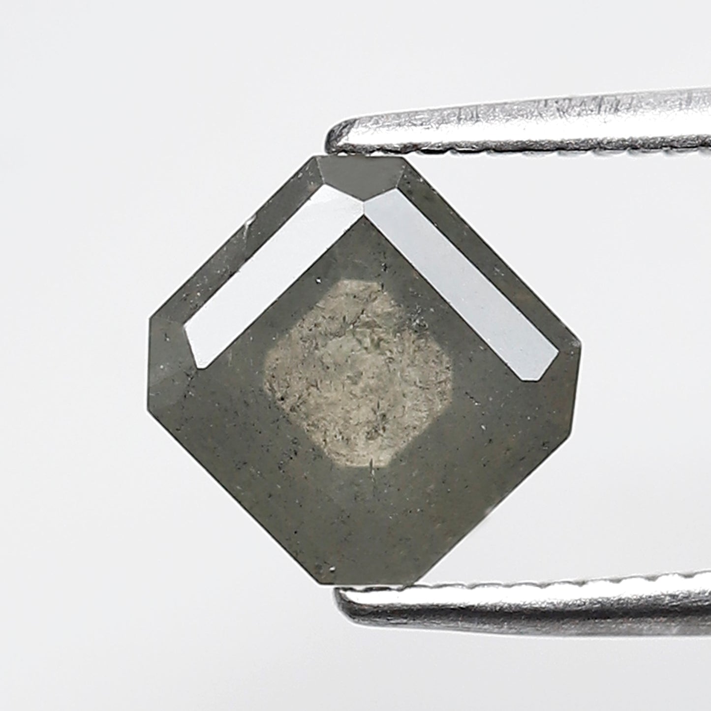 1.87 CT Asscher cut Salt and Pepper Loose Diamond, 6.70 x 6.40 mm Natural Grayish Diamond