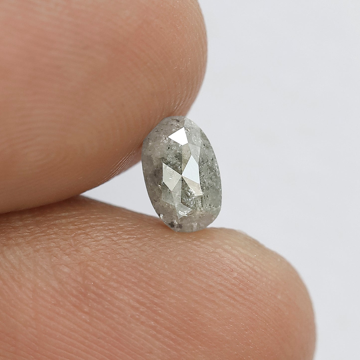 0.83 Ct Oval Shape Gray Black Salt & Pepper Diamond | Natural Loose Diamond for Handmade Jewelry