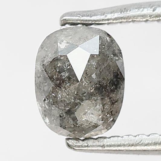 0.78 Ct Oval Shape Gray Black Salt & Pepper Diamond | Conflict Free Natural Loose Diamond for Jewelry