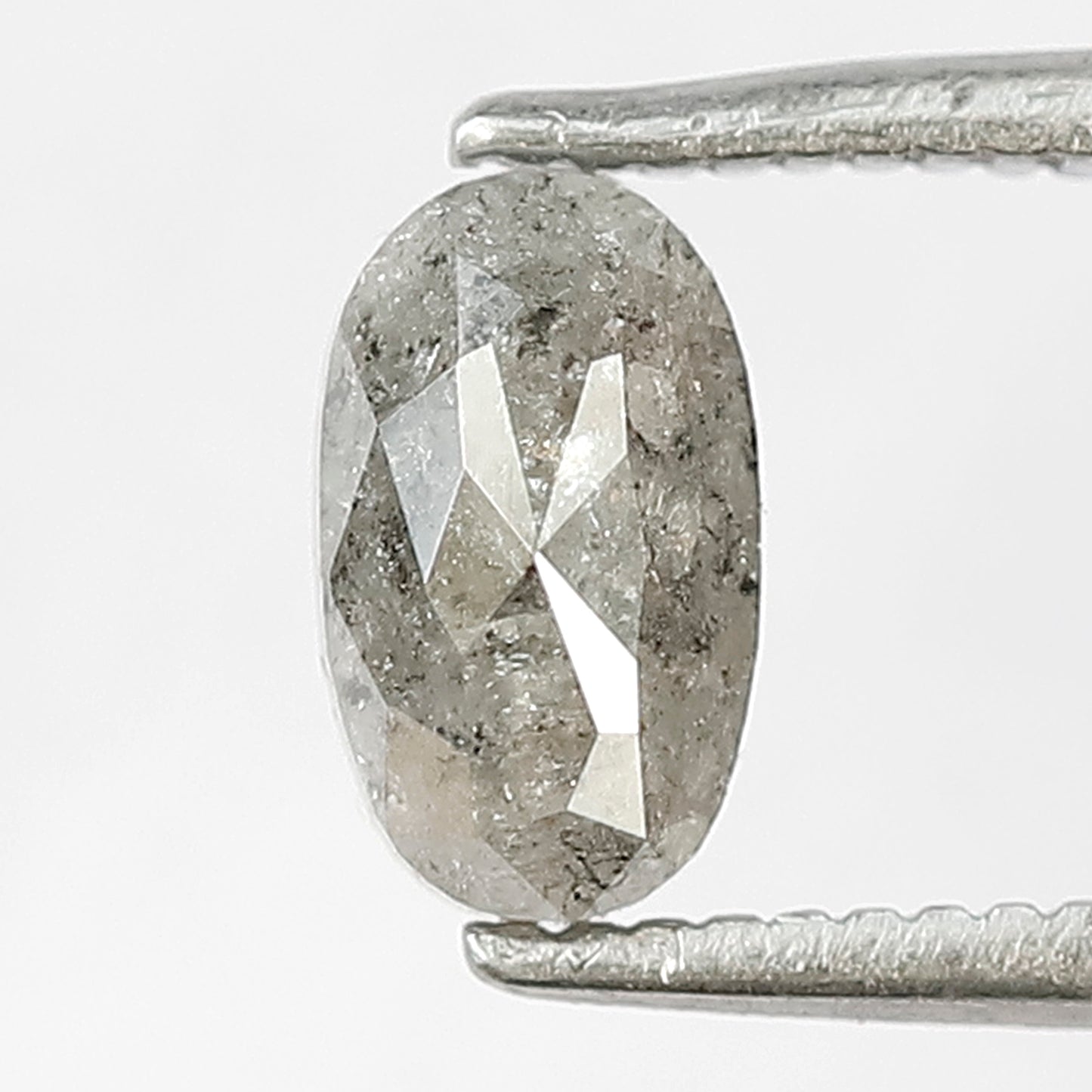 0.81 Ct Oval Shape Salt and Pepper Diamond | Natural Gray Black Loose Diamond for Engagement Ring