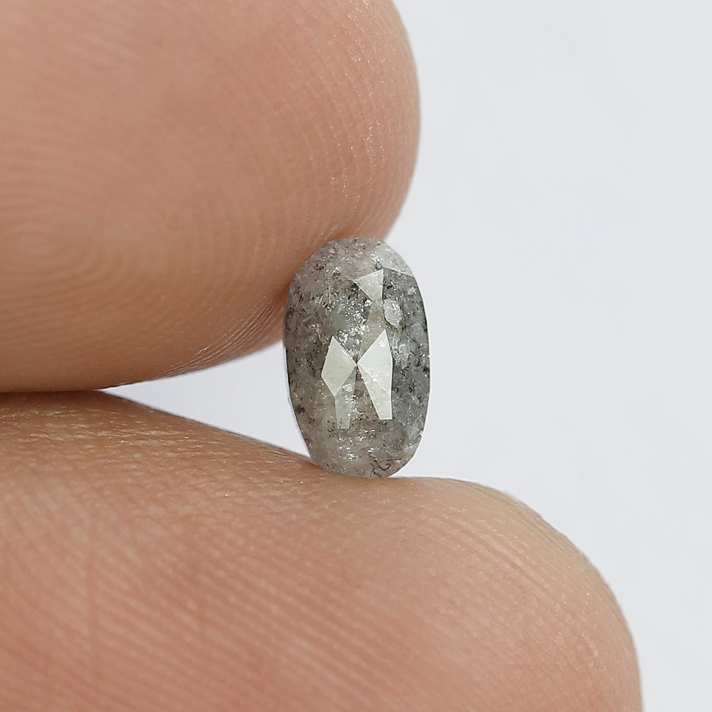 0.81 Ct Oval Shape Salt and Pepper Diamond | Natural Gray Black Loose Diamond for Engagement Ring