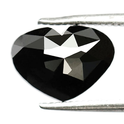 3.06 CT 7.60 MM Heart Shaped Black Diamonds AAA Quality Loose Diamond Heart Cut Engagement Ring