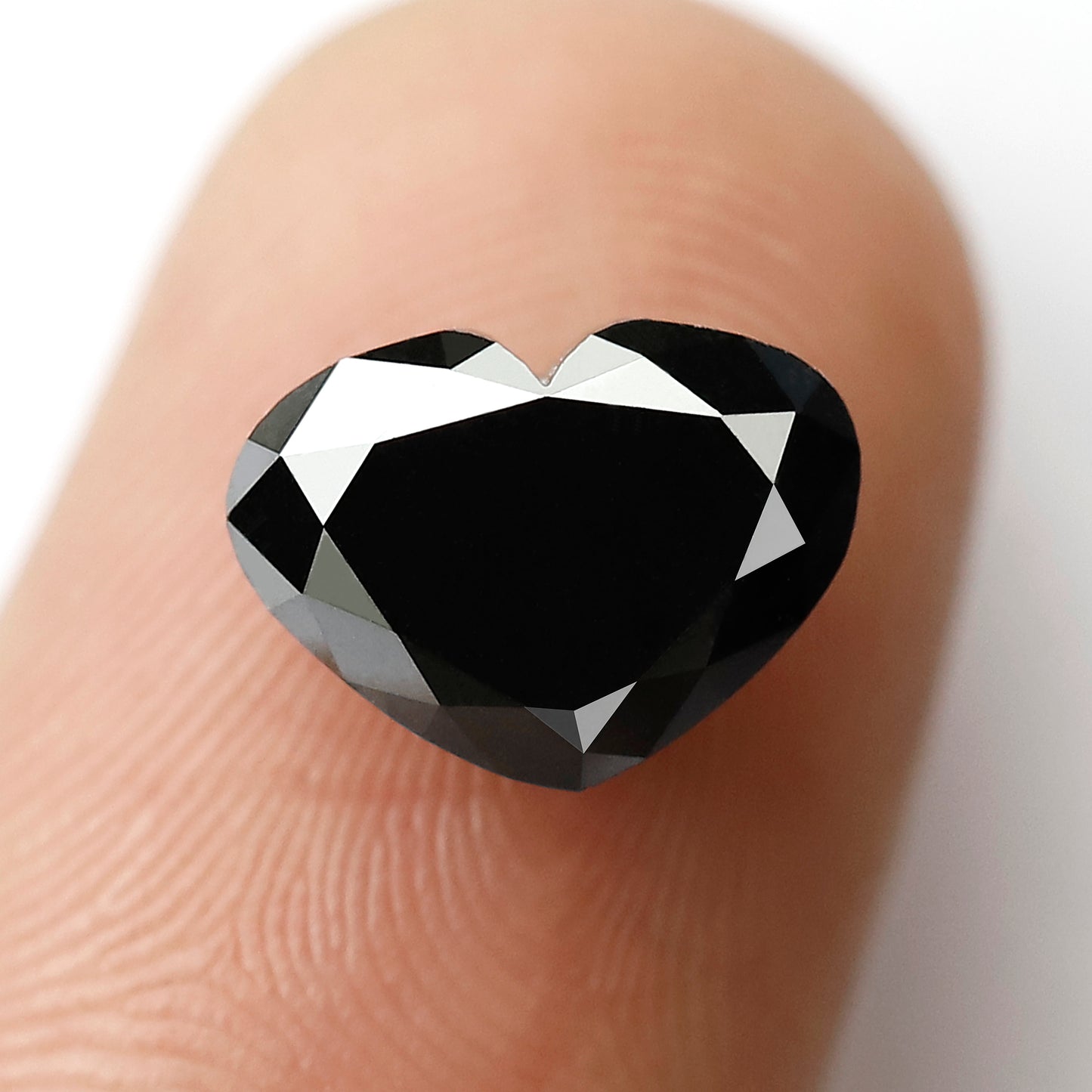 3.06 CT 7.60 MM Heart Shaped Black Diamonds AAA Quality Loose Diamond Heart Cut Engagement Ring
