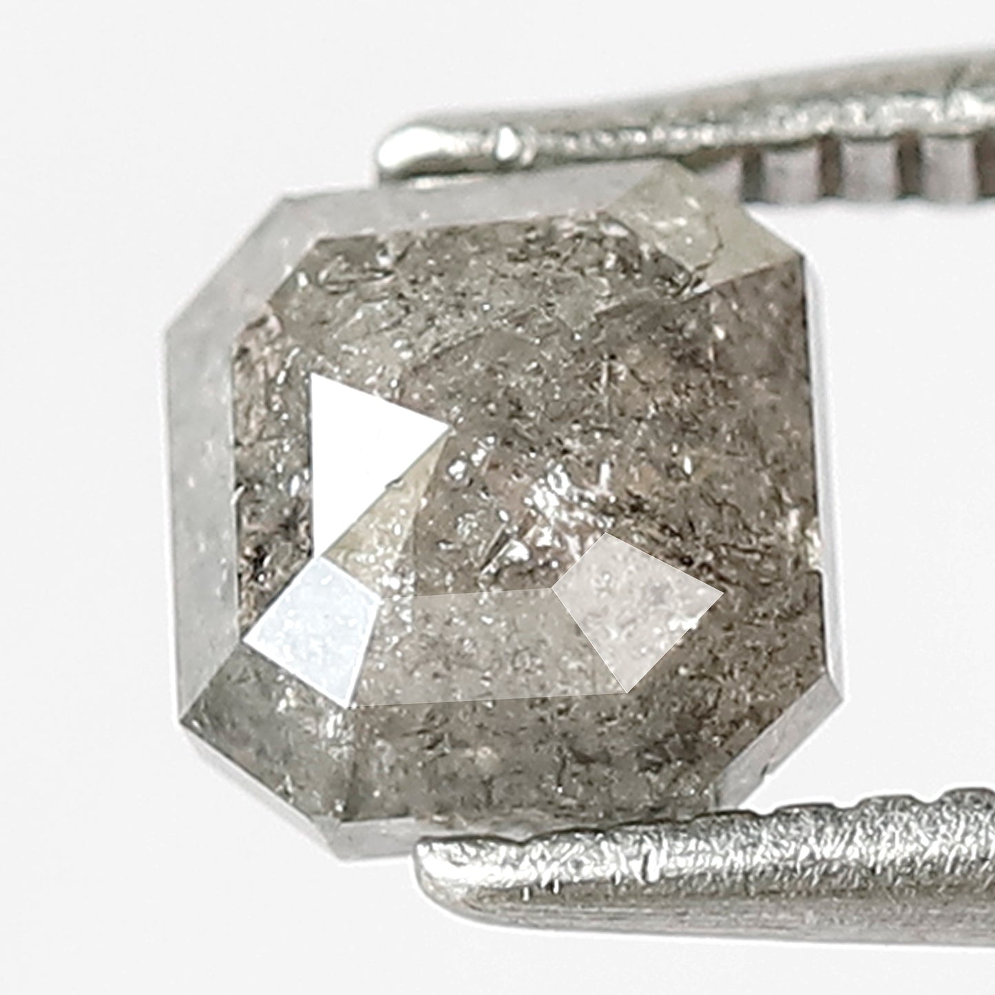 1.00 CT ASCHHER Shape Natural loose Diamond,5 mm Aschher cut salt and pepper Diamond, Grey Black color perfect cut Diamond for making jewelry