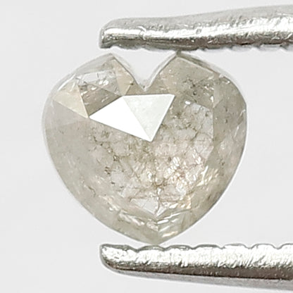 0.43 Ct Natural Gray Black Diamond | Heart Shape 4.40 mm Salt & Pepper Loose Diamond for Jewelry