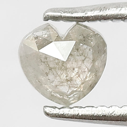 0.43 Ct Natural Gray Black Diamond | Heart Shape 4.40 mm Salt & Pepper Loose Diamond for Jewelry