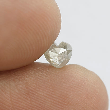 0.43 Ct Natural Gray Black Diamond | Heart Shape 4.40 mm Salt & Pepper Loose Diamond for Jewelry