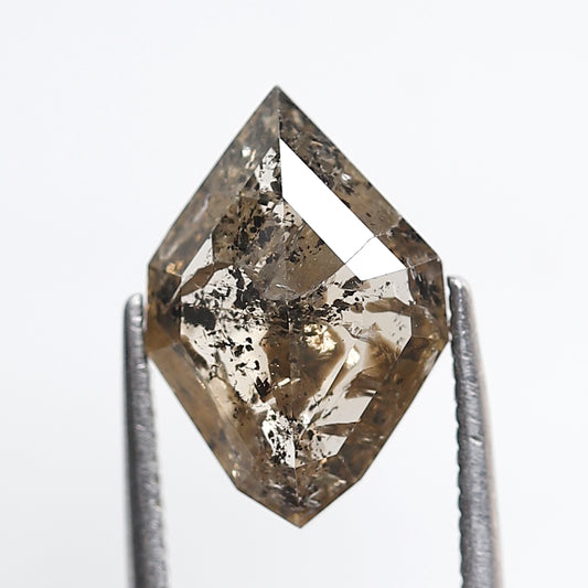 2.86 CT Modified Geometric Salt and Pepper Diamond, Translucent Brown Natural Loose Diamond, Unique Stone for Custom Jewelry