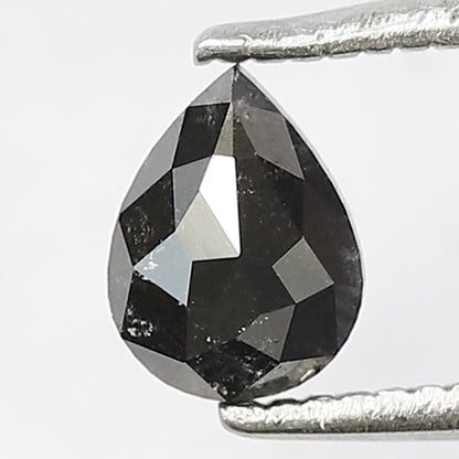 0.60 Ct Pear Shape Blackish Gray Salt & Pepper Diamond | 6.00 mm Natural Loose Diamond for Custom Ring