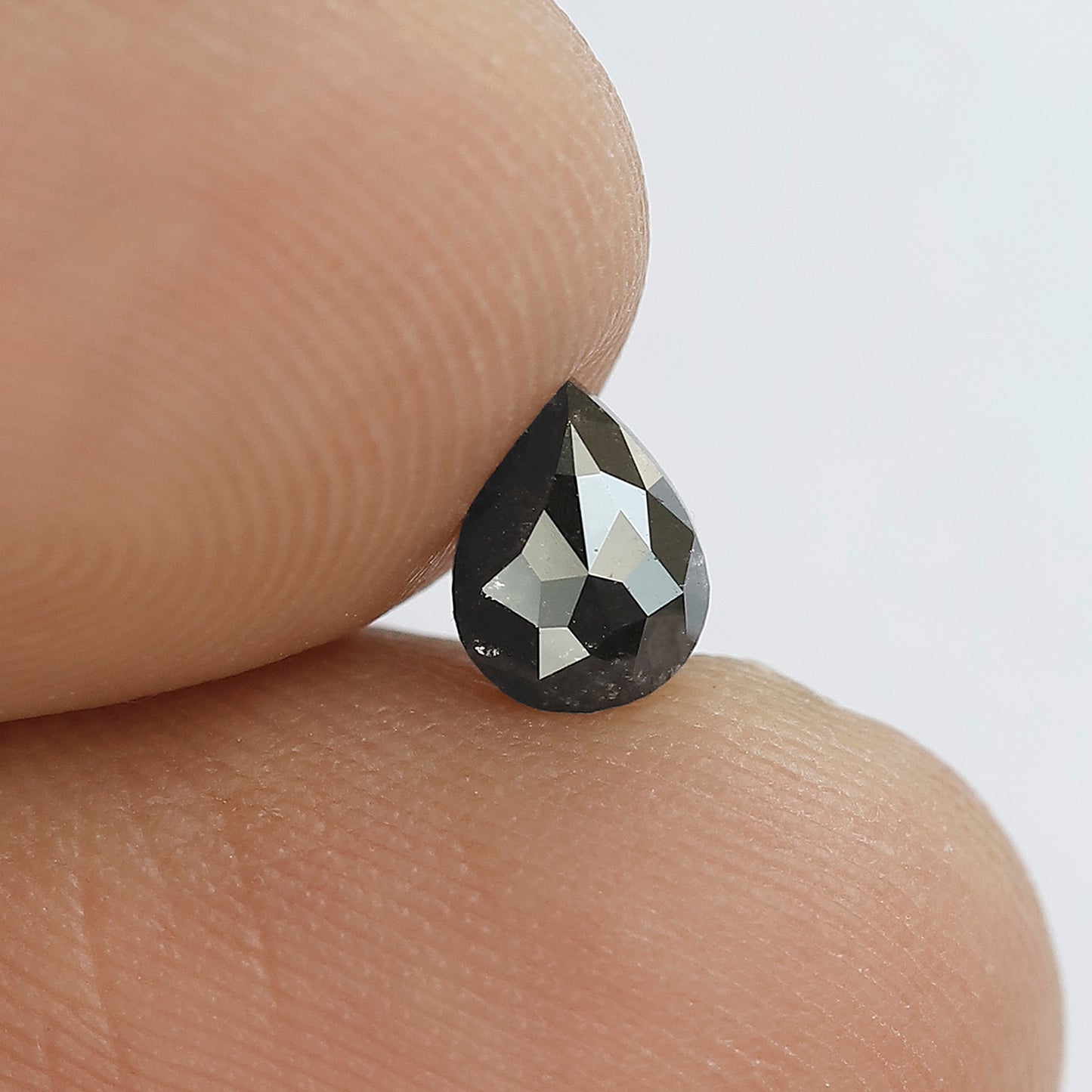 0.60 Ct Pear Shape Blackish Gray Salt & Pepper Diamond | 6.00 mm Natural Loose Diamond for Custom Ring