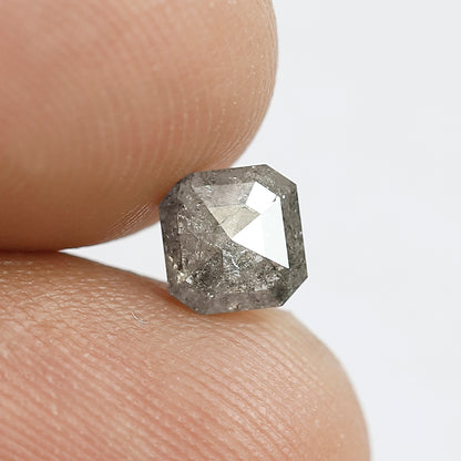 1.00 CT ASCHHER Shape Natural loose Diamond,5 mm Aschher cut salt and pepper Diamond, Grey Black color perfect cut Diamond for making jewelry