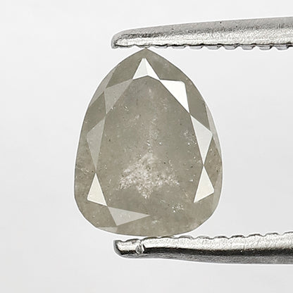 Pear Cut Gray Salt and Pepper Diamond 0.89 CT, Natural Ethical Loose Diamond for Engagement Jewelry