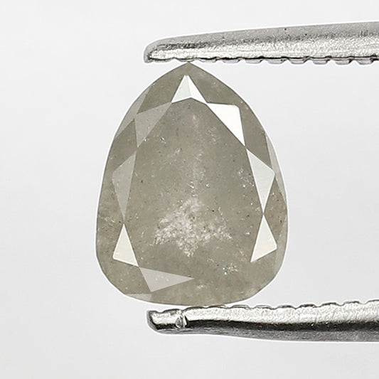 Pear Cut Gray Salt and Pepper Diamond 0.89 CT, Natural Ethical Loose Diamond for Engagement Jewelry