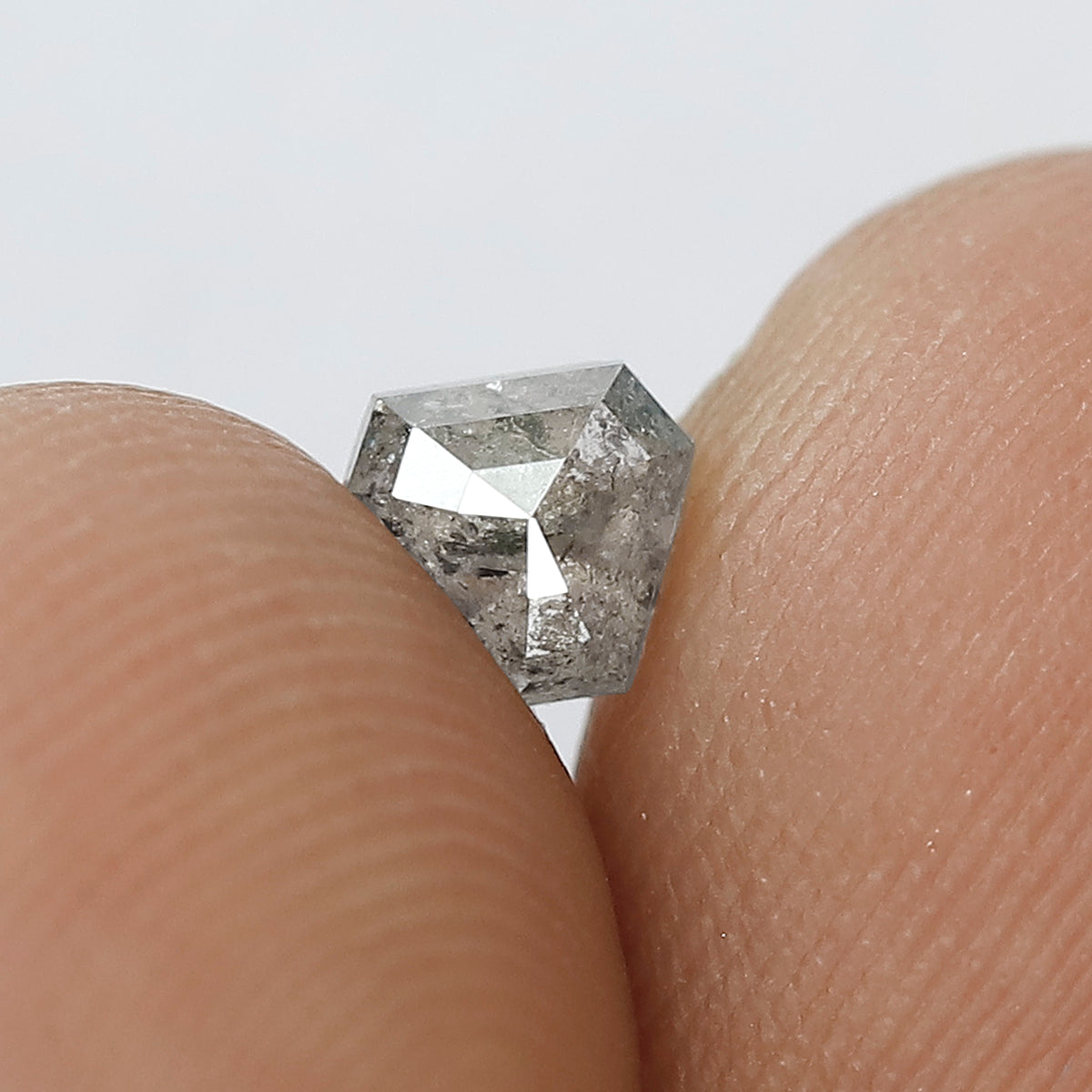 0.41 Ct Natural Gray Black Diamond | Modified Cut Salt & Pepper Loose Diamond for Custom Jewelry