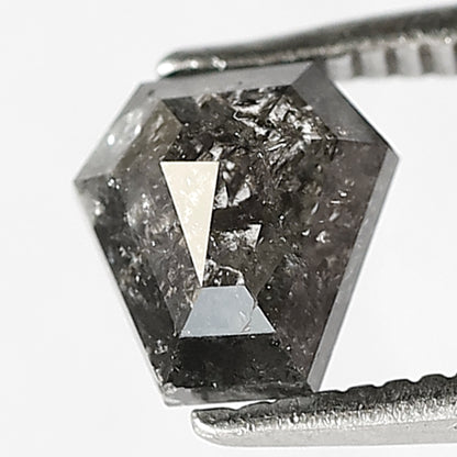 1.03 CT GEOMETRIC Shape Natural Loose Diamond, 6 mm Geometric shape Diamond, Grey Black color Salt and Pepper Diamond for making wedding ring