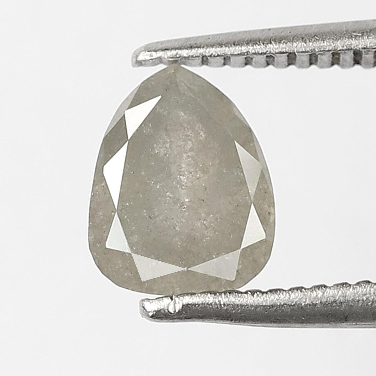 Pear Cut Gray Salt and Pepper Diamond 0.89 CT, Natural Ethical Loose Diamond for Engagement Jewelry