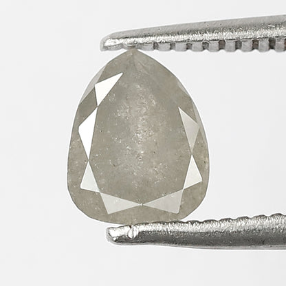 Pear Cut Gray Salt and Pepper Diamond 0.89 CT, Natural Ethical Loose Diamond for Engagement Jewelry