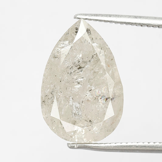 6.02 CT Marvelous Pear Pointed Brilliant Cut Natural Icy White Conflict Free Salt and Pepper Diamond Perfect For Making Jewelry Ring