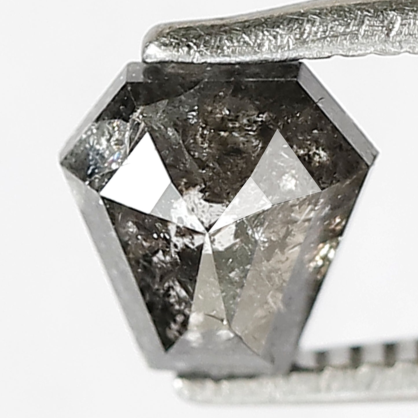 1.03 CT GEOMETRIC Shape Natural Loose Diamond, 6 mm Geometric shape Diamond, Grey Black color Salt and Pepper Diamond for making wedding ring
