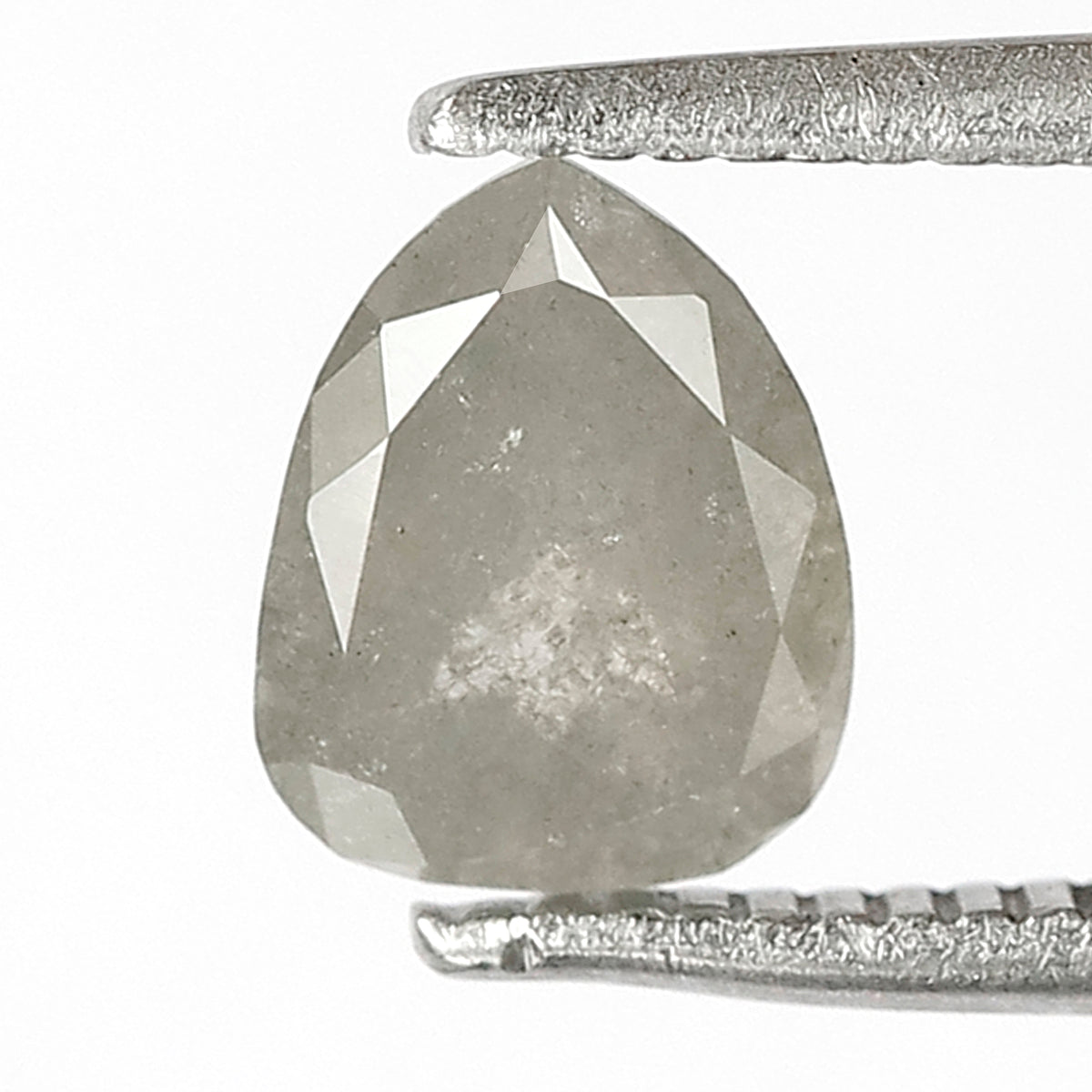 Pear Cut Gray Salt and Pepper Diamond 0.89 CT, Natural Ethical Loose Diamond for Engagement Jewelry