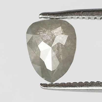 Pear Cut Gray Salt and Pepper Diamond 0.89 CT, Natural Ethical Loose Diamond for Engagement Jewelry
