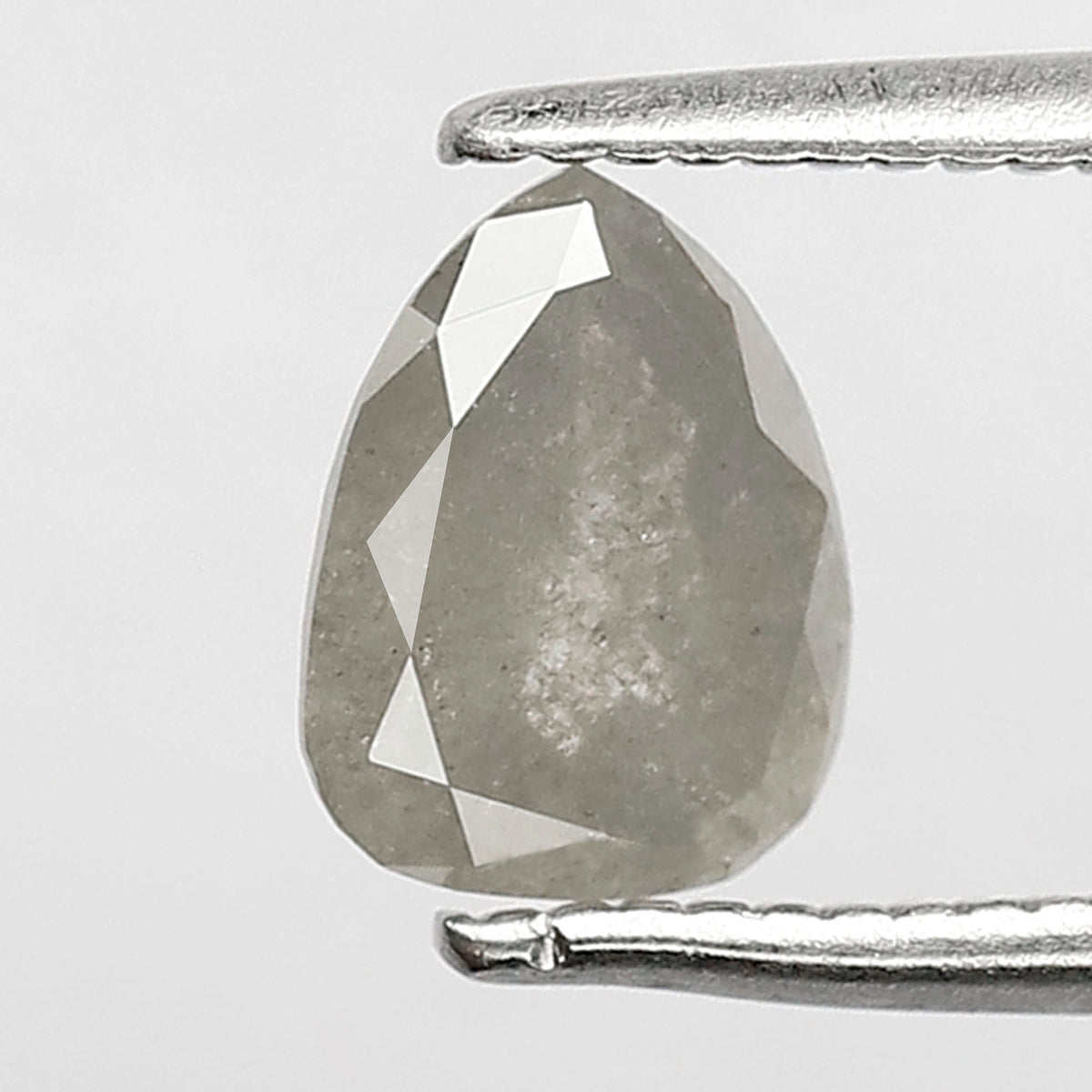 Pear Cut Gray Salt and Pepper Diamond 0.89 CT, Natural Ethical Loose Diamond for Engagement Jewelry