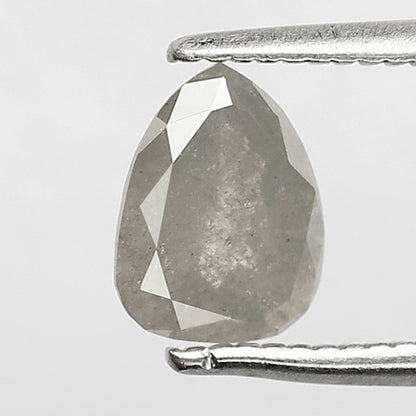 Pear Cut Gray Salt and Pepper Diamond 0.89 CT, Natural Ethical Loose Diamond for Engagement Jewelry