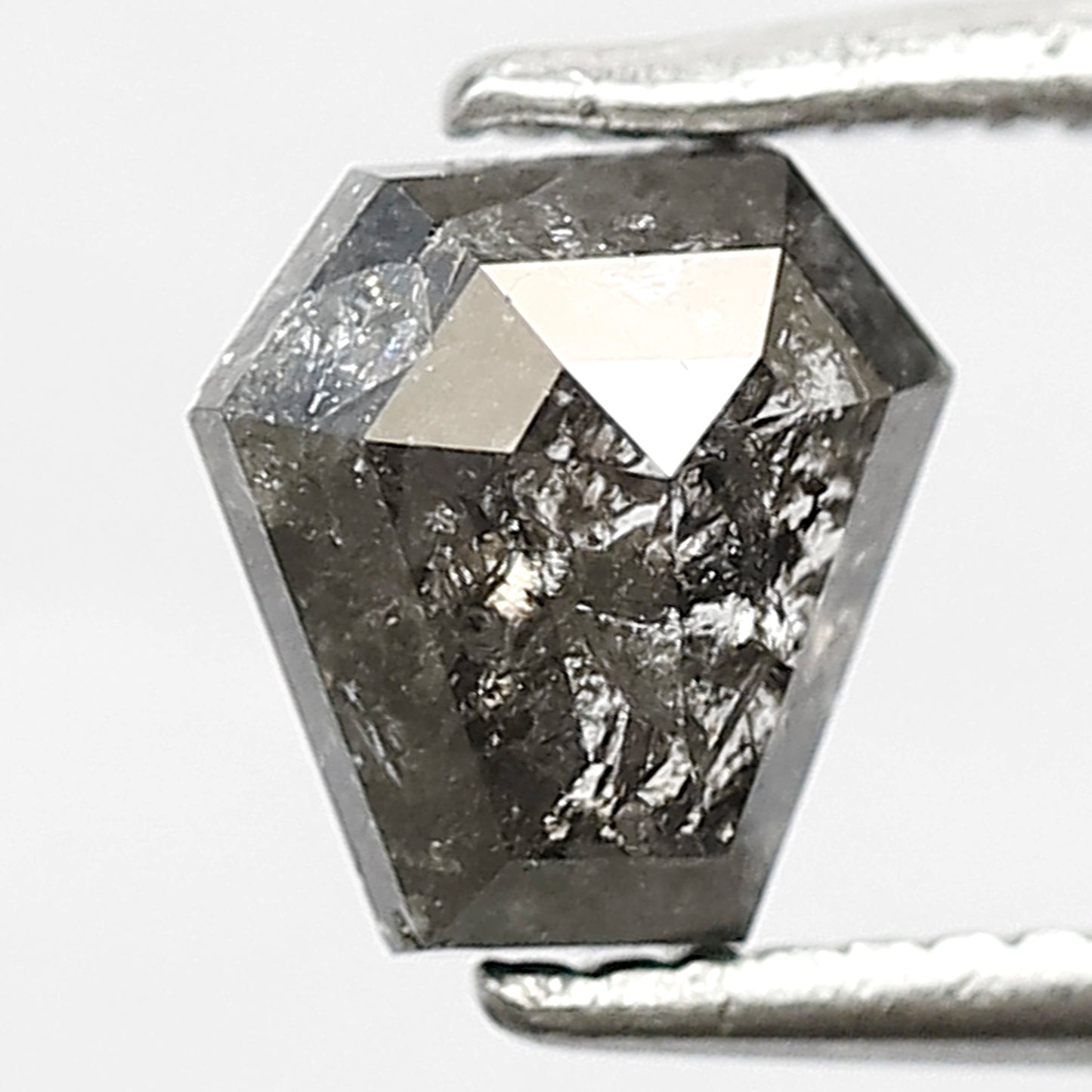1.03 CT GEOMETRIC Shape Natural Loose Diamond, 6 mm Geometric shape Diamond, Grey Black color Salt and Pepper Diamond for making wedding ring