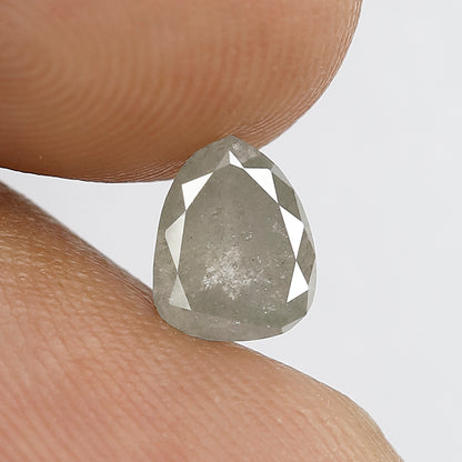 Pear Cut Gray Salt and Pepper Diamond 0.89 CT, Natural Ethical Loose Diamond for Engagement Jewelry