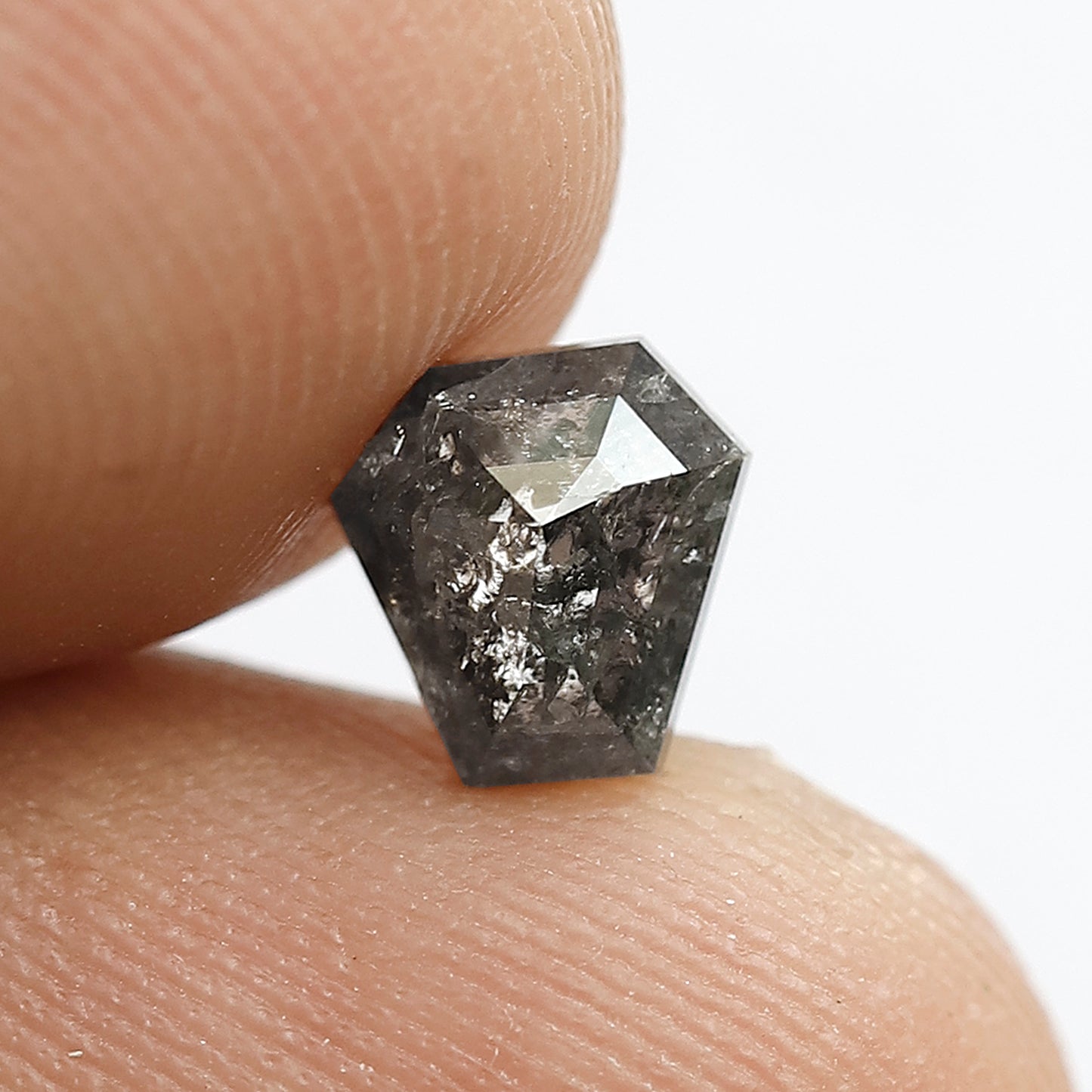 1.03 CT GEOMETRIC Shape Natural Loose Diamond, 6 mm Geometric shape Diamond, Grey Black color Salt and Pepper Diamond for making wedding ring