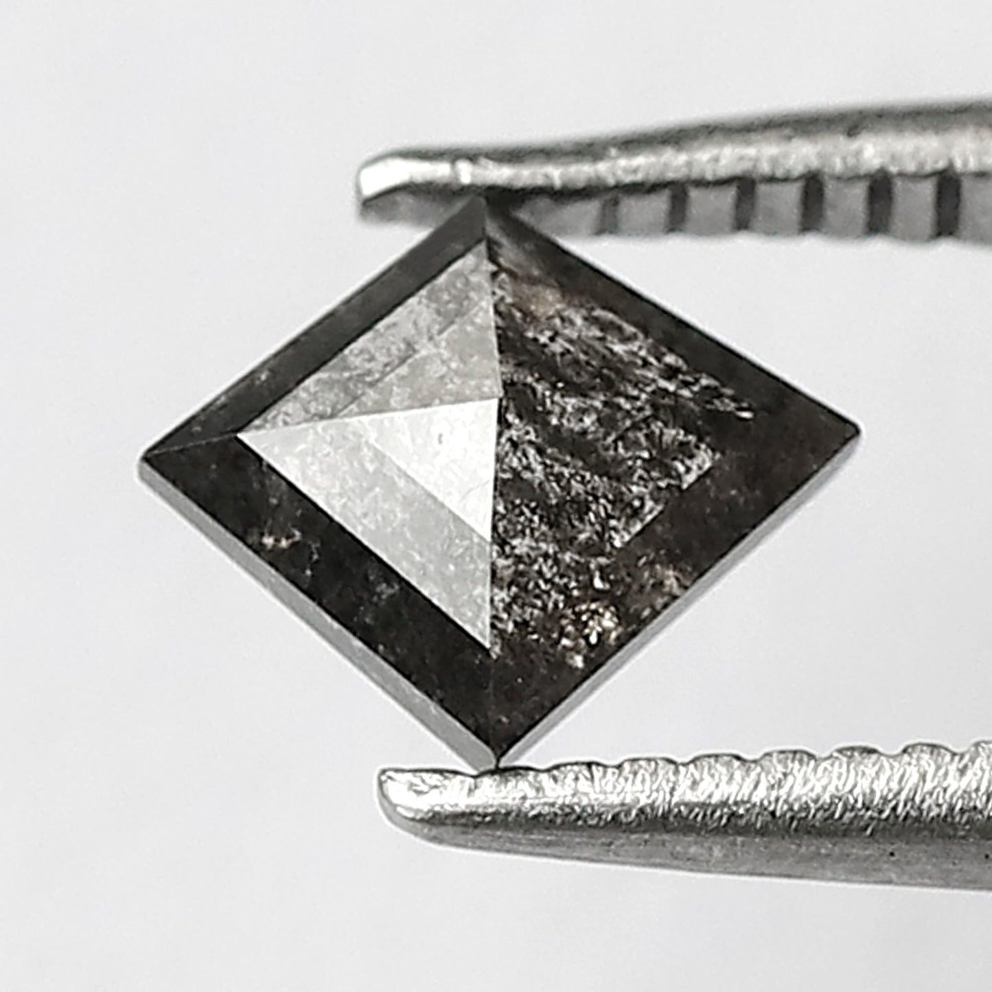 Geometric Cut Loose Diamond 0.54 CT, Natural Salt and Pepper Gray Black Diamond for Custom Jewelry