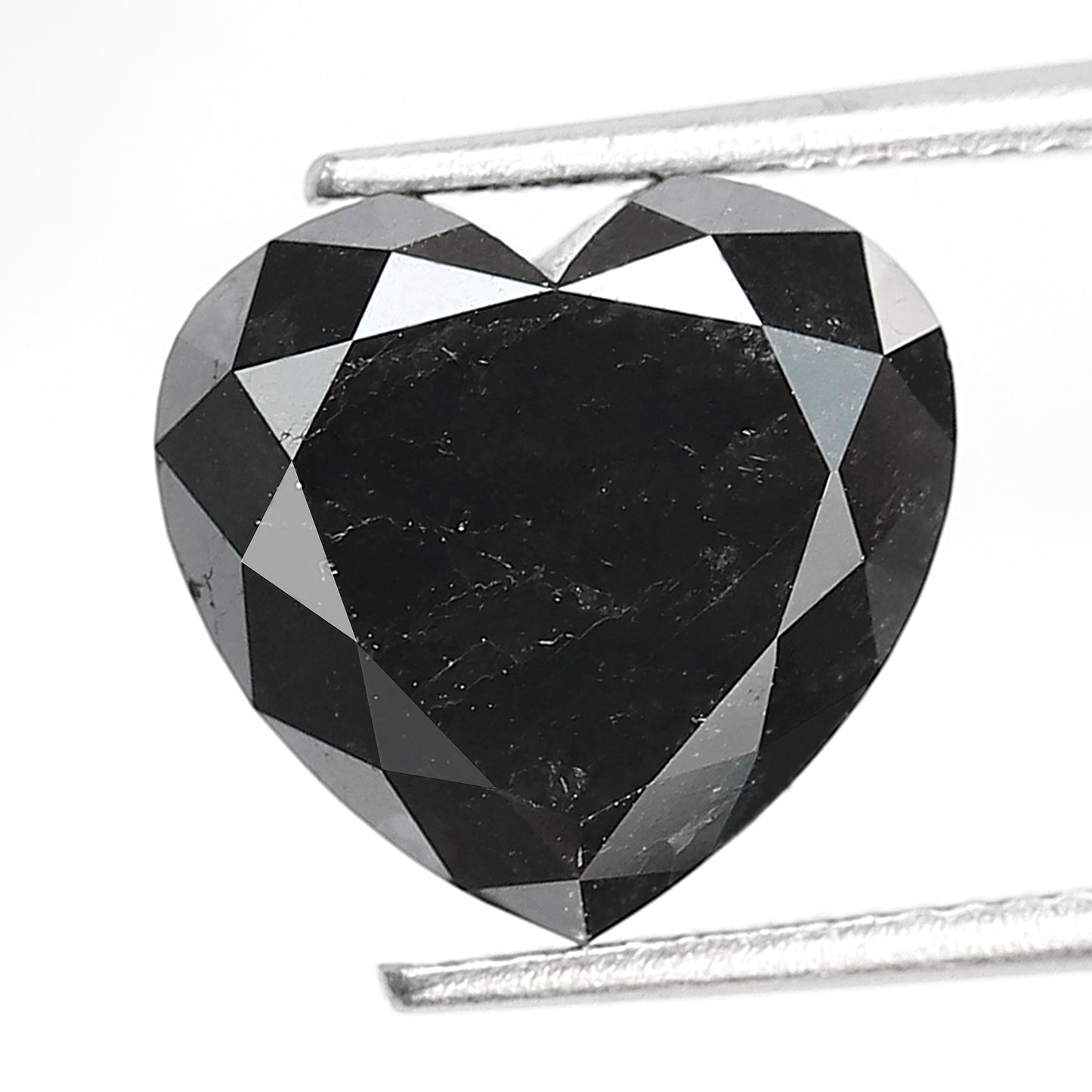 7.34 CT 11 MM | Heart Shape Black Color Diamond | Brilliant Cut Diamond | Gift For Her | Engagement Ring