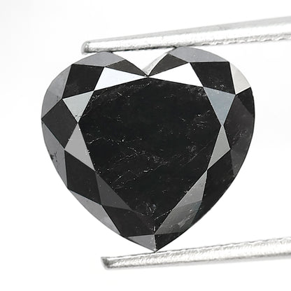7.34 CT 11 MM | Heart Shape Black Color Diamond | Brilliant Cut Diamond | Gift For Her | Engagement Ring