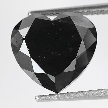 7.34 CT 11 MM | Heart Shape Black Color Diamond | Brilliant Cut Diamond | Gift For Her | Engagement Ring