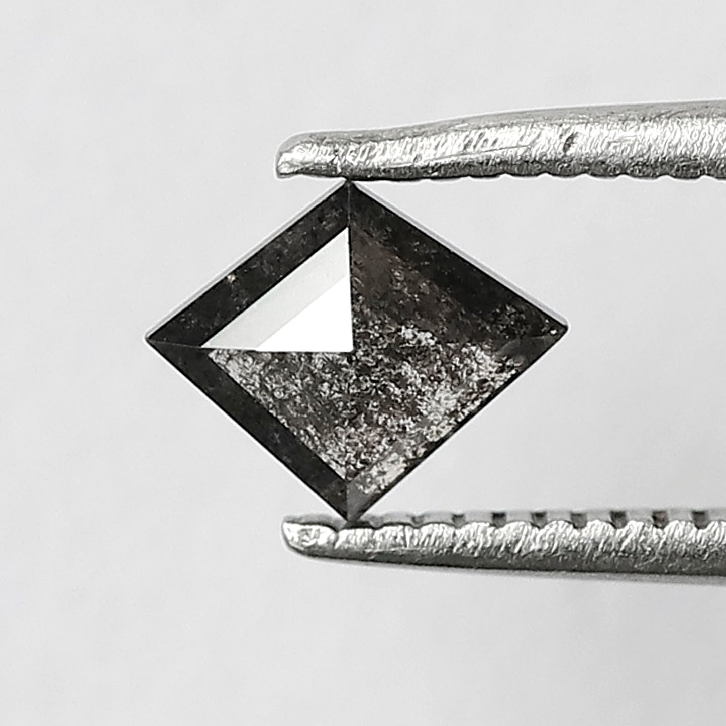 Geometric Cut Loose Diamond 0.54 CT, Natural Salt and Pepper Gray Black Diamond for Custom Jewelry