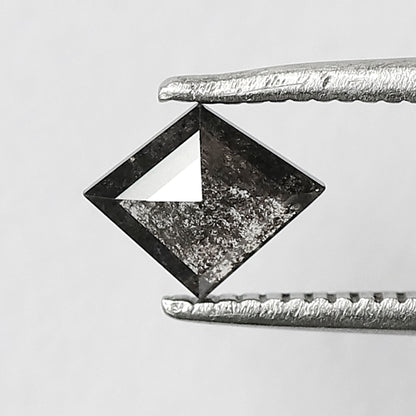 Geometric Cut Loose Diamond 0.54 CT, Natural Salt and Pepper Gray Black Diamond for Custom Jewelry