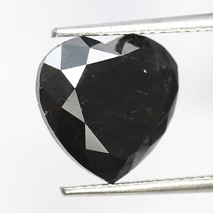 7.34 CT 11 MM | Heart Shape Black Color Diamond | Brilliant Cut Diamond | Gift For Her | Engagement Ring